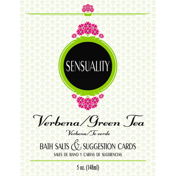Sensuality Bath Salts Verbena Green Tea Scent Suggestion Cards Erotic Couples Tub Play