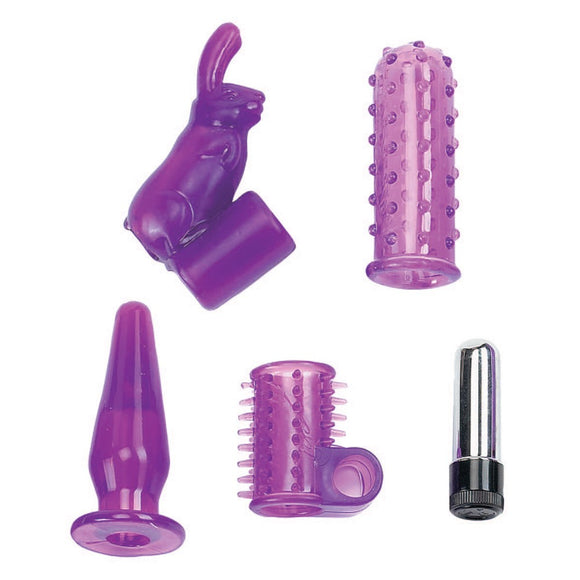 Seven Creations 4 Play Mini Couples Kit Bullet Vibrator Sleeves Sex Toy Set