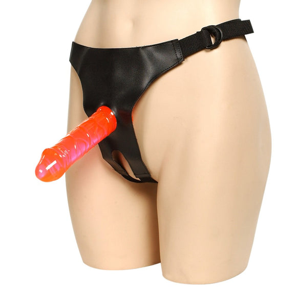 Seven Creations Crotchless Strap-On Dildo Adjustable Harness with 2 Pink Dongs Sex Toy Play