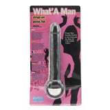 Seven Creations What'A Man Black Strap On Double Penetrator Anal Dildo Black Rubber DP Cock Ring