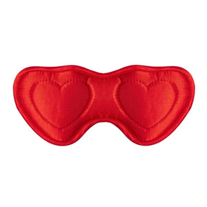 Sex & Mischief Amor Blindfold Red Heart Shape Blackout Eye Mask Sexy Fetish Bondage Play