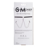 Sex & Mischief Amor Heart Choker Collar with Nipple Clamps Chain Bondage Play