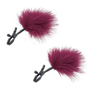 Sex & Mischief Enchanted Feather Nipple Clamps Adjustable Erotic BDSM Pinch Play