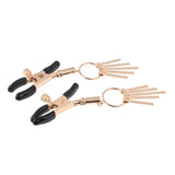 Sex & Mischief Verge Nipple Clamps Gold Rod Tassels Adjustable Pinch Clasps Fetish Play