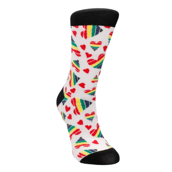 Sexy Socks Happy Hearts Rainbow Love Gay Pride Novelty Gift Size 36-41