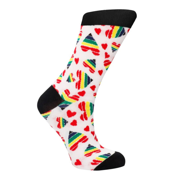 Sexy Socks Happy Hearts Rainbow Love Gay Pride Novelty Gift Size 42-46