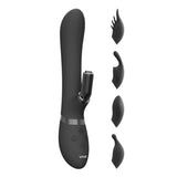 Vive Chou Interchangeable G-Spot Rabbit Vibrator Black Clitoral Bunny Sex Toy