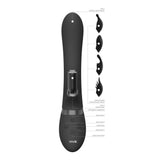 Vive Chou Interchangeable G-Spot Rabbit Vibrator Black Clitoral Bunny Sex Toy
