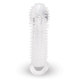 Size Up 1.5" See-Thru Stretch Ribbed Penis Extender Sleeve Ball Loop