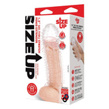 Size Up 1.5" See-Thru Stretch Ribbed Penis Extender Sleeve Ball Loop