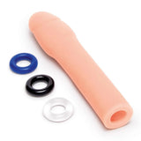 Size Up 2 Inch Penis Extender Realistic Shape Cock Sleeve Length Sheath