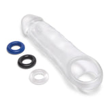 Size Up 2" See-Thru Penis Extender Sleeve with Ball Loop Cock Sheath
