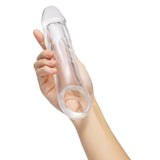 Size Up 2" See-Thru Penis Extender Sleeve with Ball Loop Cock Sheath