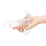 Size Up Vibrating 2" Clear Penis Extender Bullet Sleeve with Ball Loop
