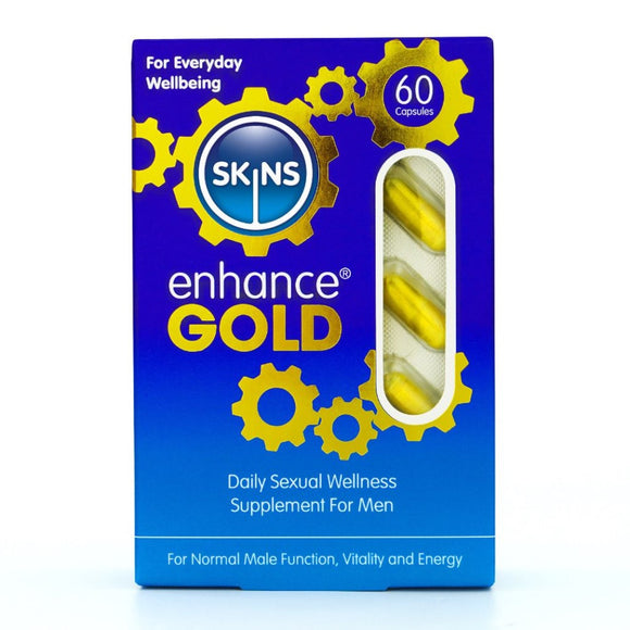 Skins Enhance Gold Sexual Wellness Food Supplement For Men Erectile Dysfunction Vitamin 60 Capsules Pack