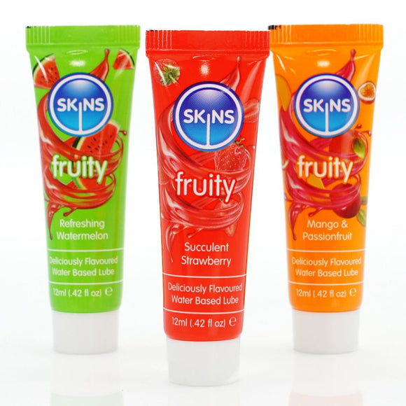 Skins Fruity Tubes Flavoured Lubes 3 x 12ml Water Based Lubricant Sampler Pack