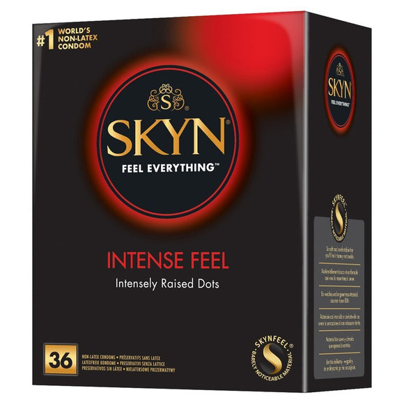 SKYN Intense Feel Non Latex Dotted Wave Natural Condoms 36 Pack Safe Sex