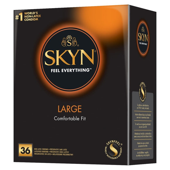 SKYN Large Size Non Latex Natural Condoms 36 Pack Ultra Thin Safe Sex Comfort