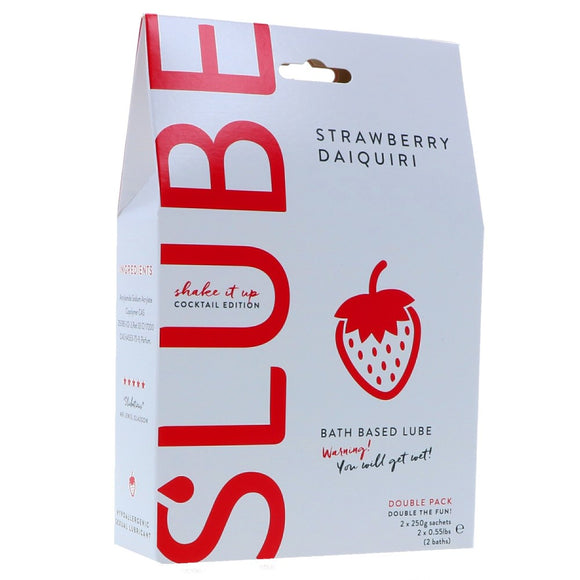 Slube Strawberry Daiquiri Bath Based Lube Red Tub Cocktail Lubricant Double Pack 500g