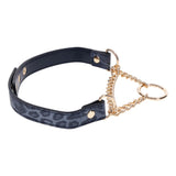 SportSheets Cougar Day Collar Gold Chain Faux Leather Leash Ring Fetish Play