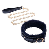 Sportsheets Cougar Faux Fur Collar and Gold Chain Leash Fetish Play