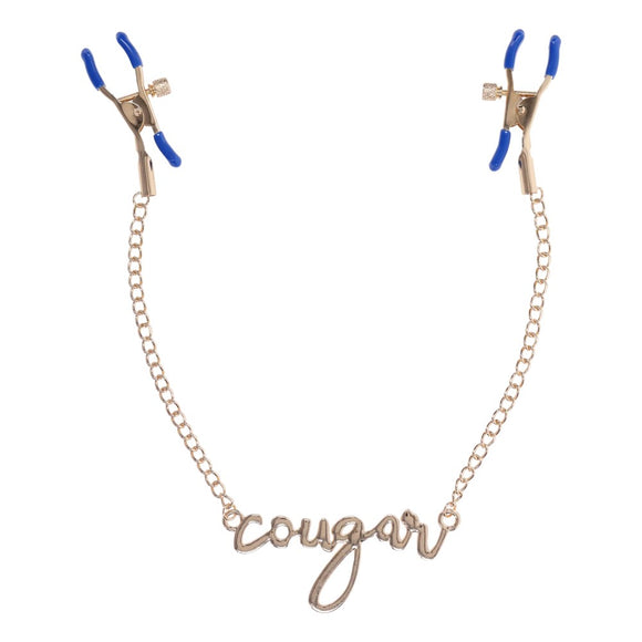 Sportsheets Cougar Nipple Clamps Gold Chain Adjustable Tension Fetish Bondage Play