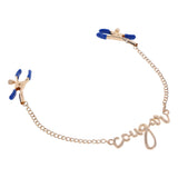 Sportsheets Cougar Nipple Clamps Gold Chain Adjustable Tension Fetish Bondage Play