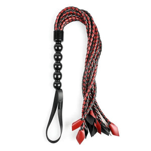 Sportsheets Saffron Braided Flogger Leather Cat O Nine Tails Fetish Whip BDSM Play