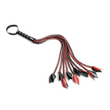 Sportsheets Saffron Braided Flogger Leather Cat O Nine Tails Fetish Whip BDSM Play