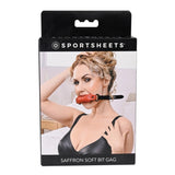 Sportsheets Saffron Soft Bit Gag Red Cushion Mouth Gag Vegan Leather Fetish BDSM Bondage Play