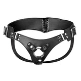 Strap U Bodice Corset Style Strap-On Dildo Harness Faux Leather Bondage Play