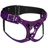 Strap U Bodice Deluxe Purple Leather Corset Harness Strap-On Sex Belt