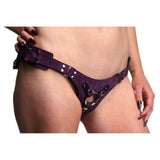 Strap U Bodice Deluxe Purple Leather Corset Harness Strap-On Sex Belt