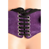 Strap U Bodice Deluxe Purple Leather Corset Harness Strap-On Sex Belt