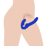 Strap U Revolver II Vibrating Strapless Strap-On Dildo Blue Penis Couples Sex Toy