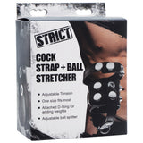 Strict Cock Strap + Ball Stretcher Leather Stud Penis Snap Ring Bondage Fetish Play