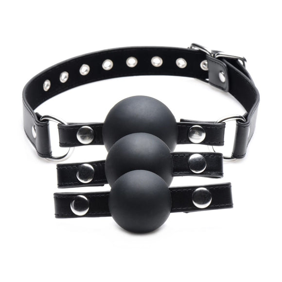Strict Interchangeable Silicone Ball Gag Set 3 Size Bondage Training Fetish Play