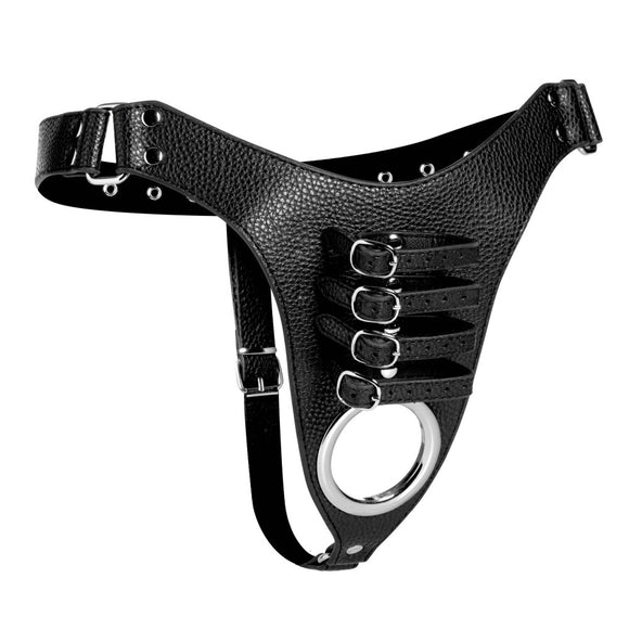 Strict Male Chasity Harness Penis Restriction Leather Briefs Fetish Bondage Play