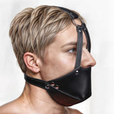 Strict Muzzle Harness with Ball Gag Mouth Restraint Strap BDSM Fetish Play