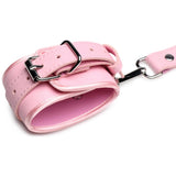 Strict Pink Bondage Harness with Bows Cuffs BDSM Restraints M-L