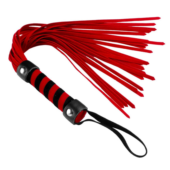 Strict Short Suede Flogger Red Mini Whip Fetish Soft BDSM Play