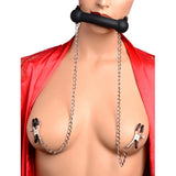 Strict Silicone Bit Mouth Gag Nipple Clamps Chains BDSM Fetish Bondage Play