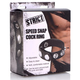 Strict Speed Snap Cock Ring Pop Stud Fastening Faux Leather Penis Band