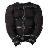 Svenjoyment Mens Long Sleeve Net Top with Harness Restraints Fetish Gay Club Wear