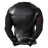 Svenjoyment Mens Long Sleeve Net Top with Harness Restraints Fetish Gay Club Wear