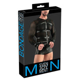 Svenjoyment Mens Long Sleeve Net Top with Harness Restraints Fetish Gay Club Wear