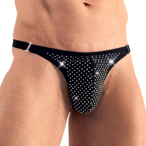 Svenjoyment Mens String Pouch Sparkly Rhinestones Sexy Male Underwear