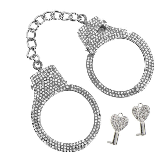 Taboom Diamond Wrist Cuffs Silver Rhinestone Handcuffs Luxury Bondage Restraint