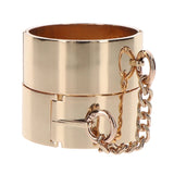 Taboom Dona Slave Wrist Cuffs Rose Gold Handcuff Bondage Metal Chain Restraints