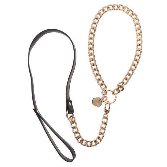 Taboom Dona Statement Collar and Leash Rose Gold Chain Luxury Fetish Play